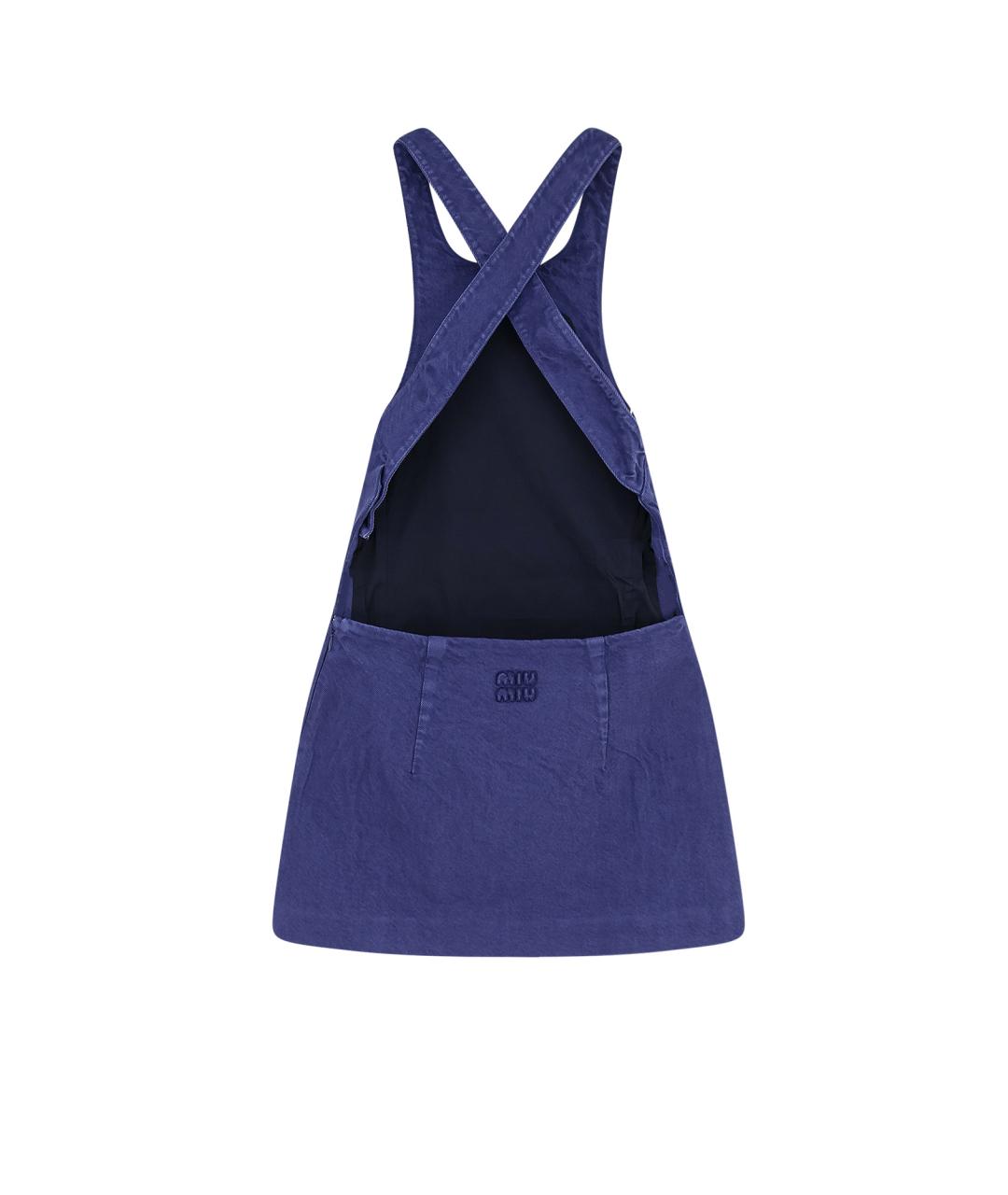 MIU MIU Синее хлопковое повседневное платье, фото 2