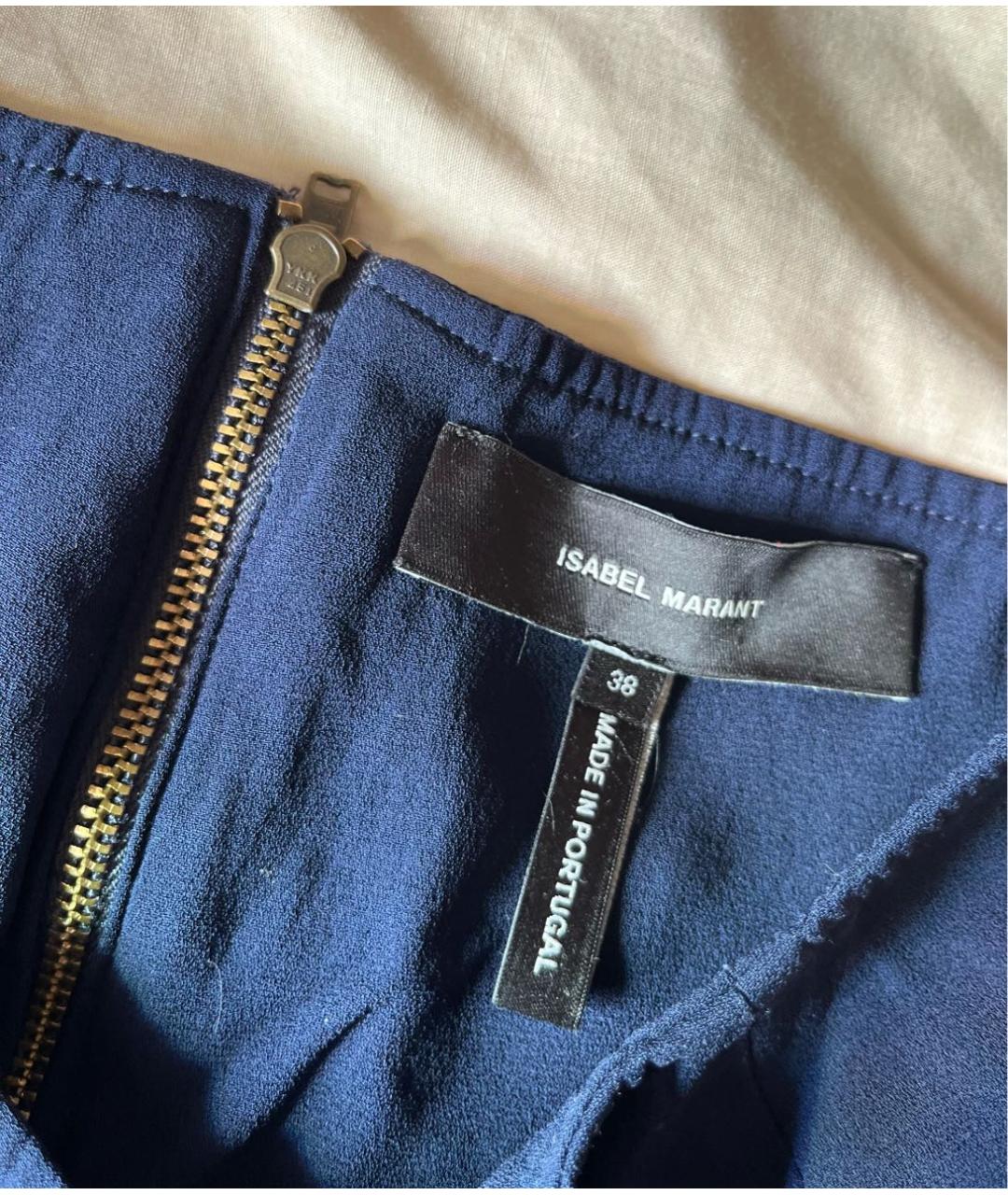 ISABEL MARANT Темно-синяя вискозная юбка мини, фото 3