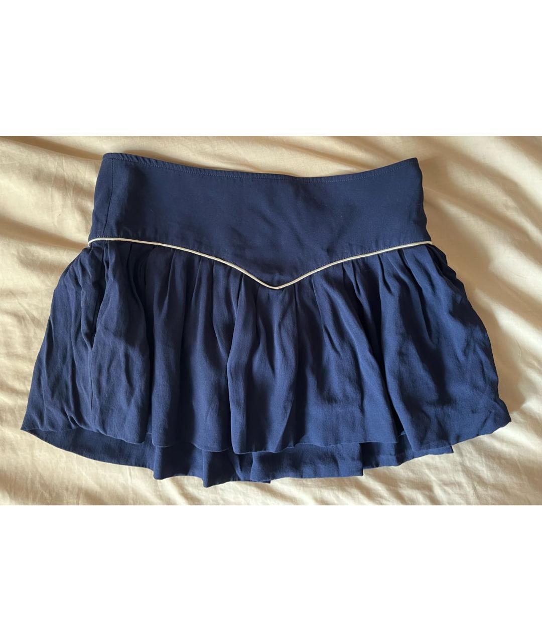 ISABEL MARANT Темно-синяя вискозная юбка мини, фото 6