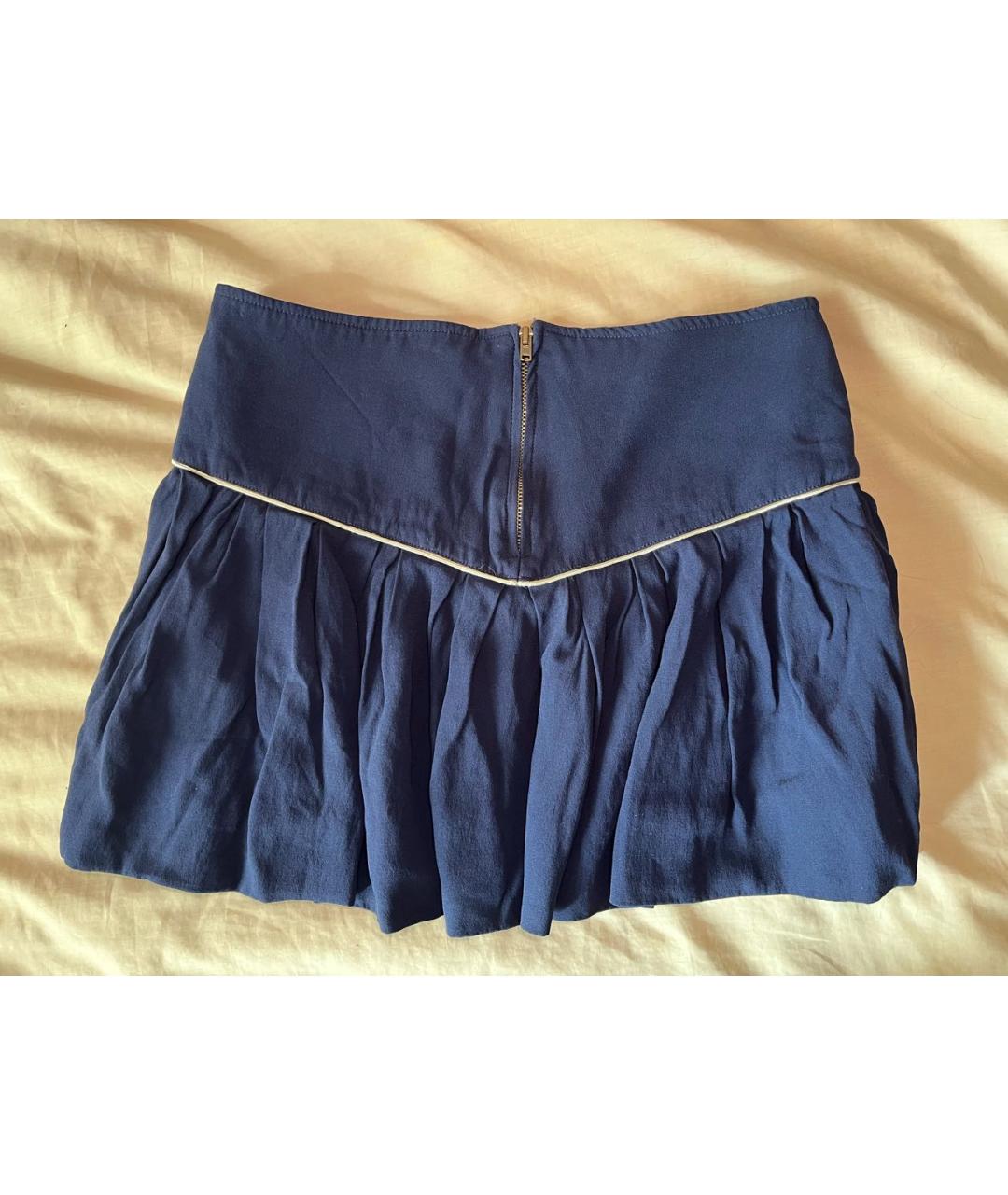 ISABEL MARANT Темно-синяя вискозная юбка мини, фото 2