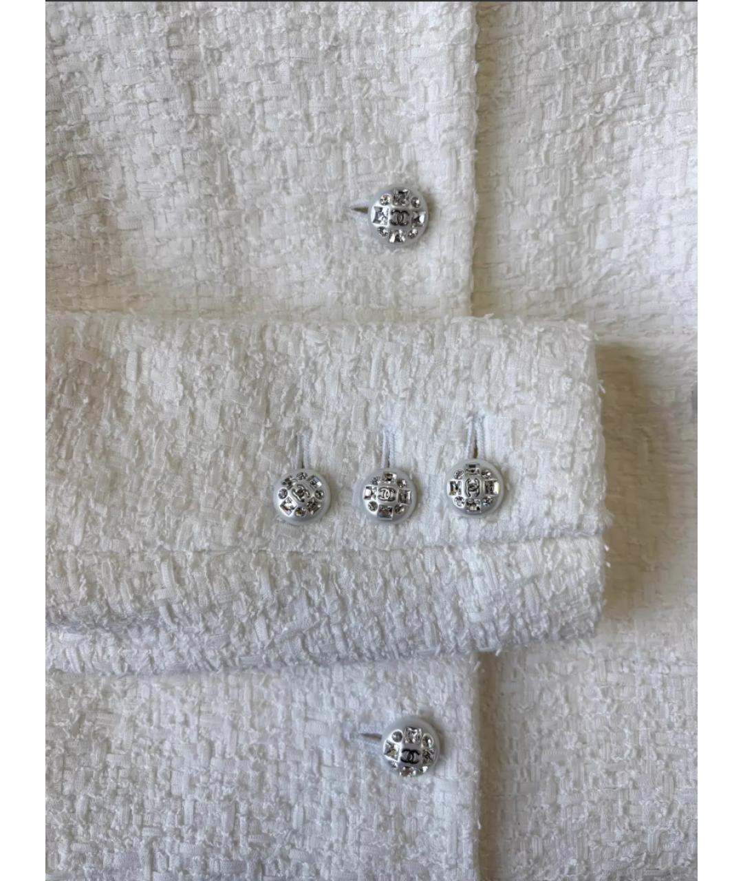 CHANEL Белое твидовое пальто, фото 3