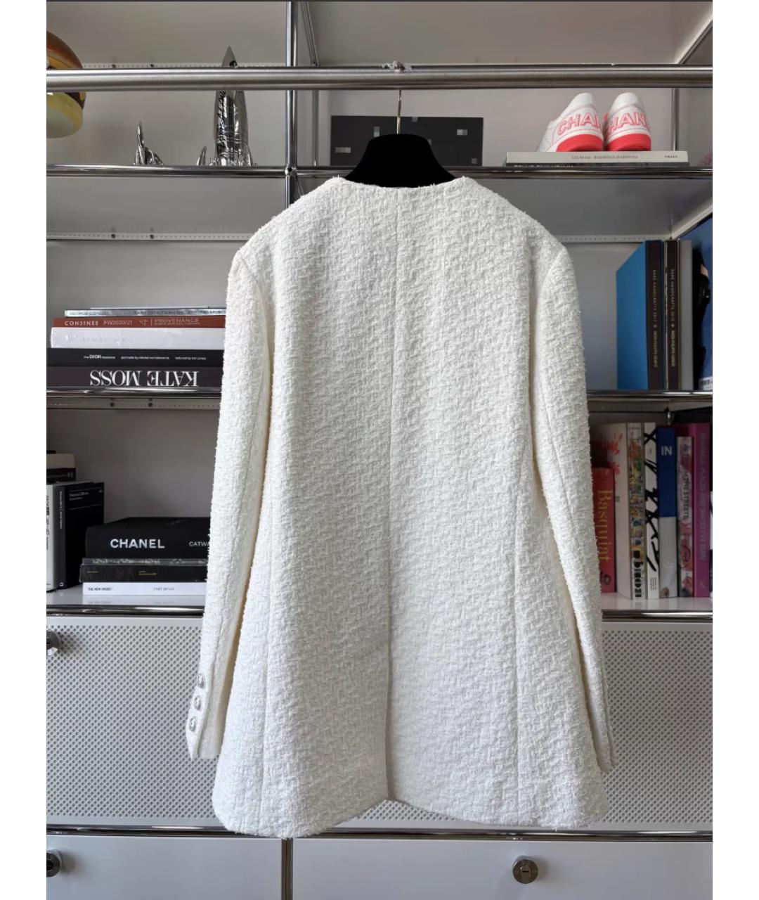 CHANEL Белое твидовое пальто, фото 5