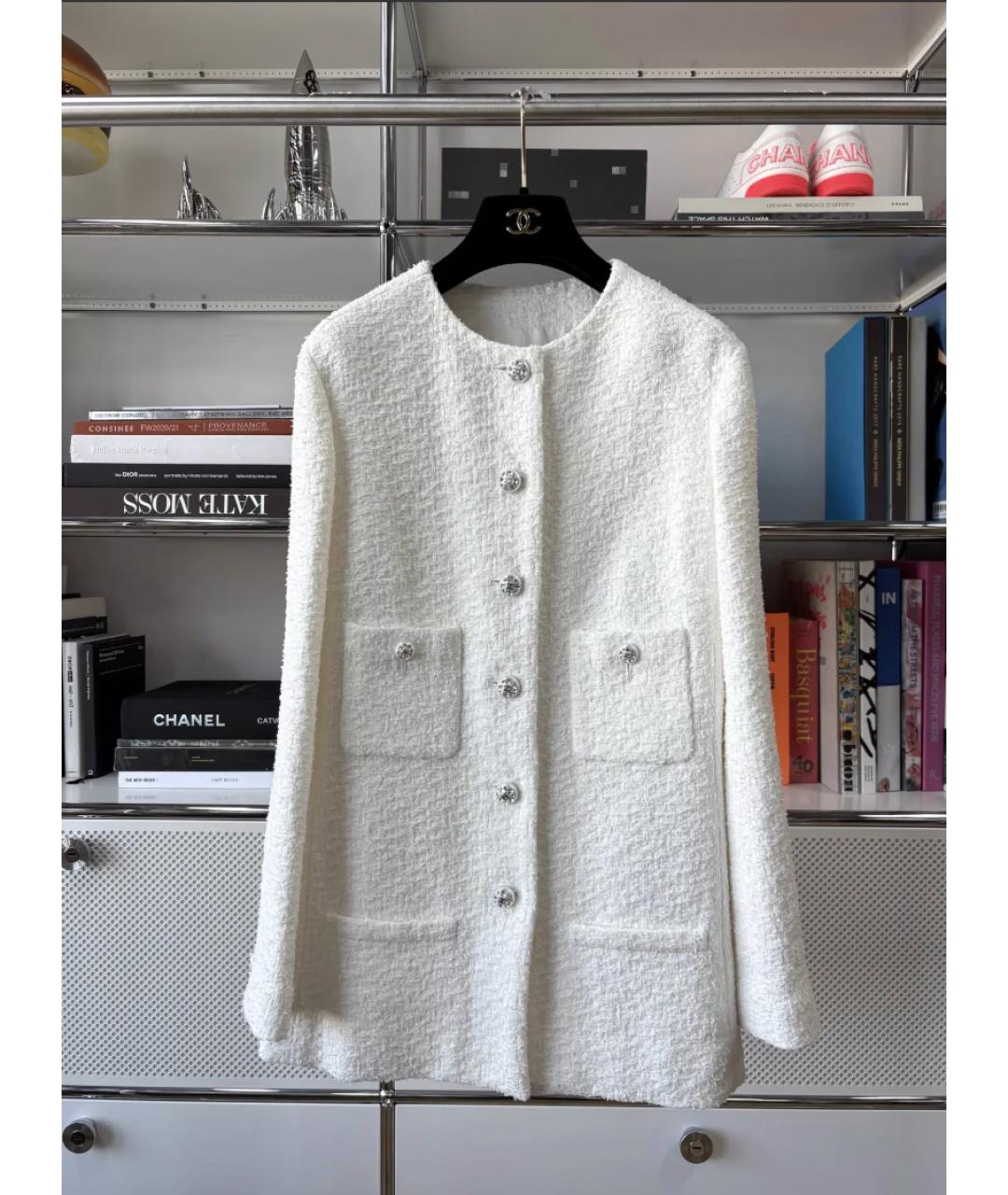 CHANEL Белое твидовое пальто, фото 6