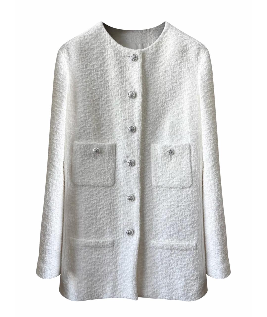 CHANEL Белое твидовое пальто, фото 1