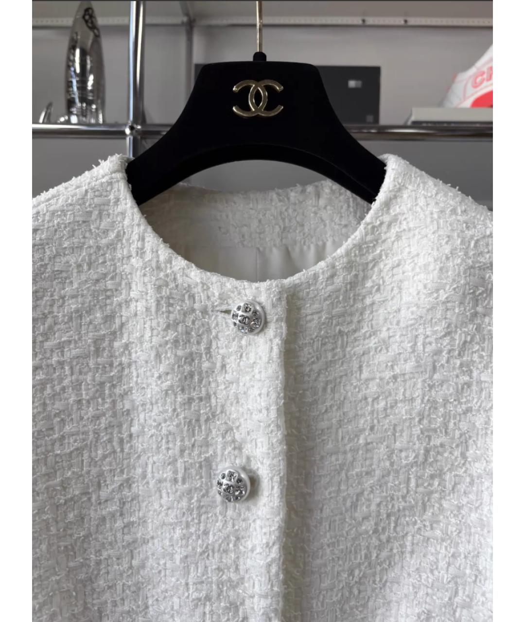 CHANEL Белое твидовое пальто, фото 2