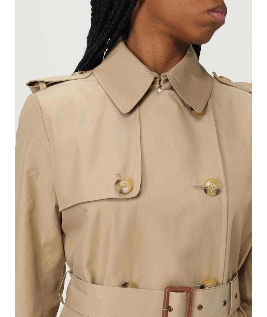 RALPH LAUREN Бежевый хлопковый тренч/плащ, фото 4