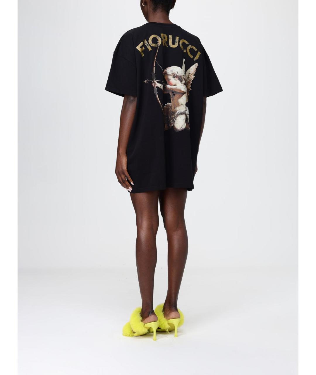 FIORUCCI Черное хлопковое повседневное платье, фото 2