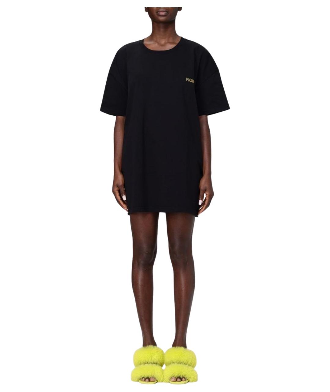 FIORUCCI Черное хлопковое повседневное платье, фото 1