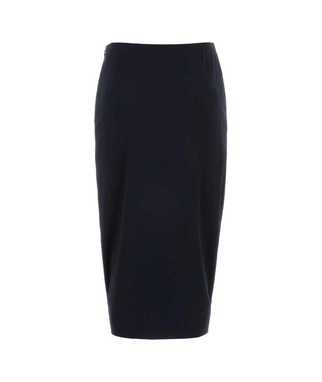 VALENTINO Темно-синяя вискозная юбка миди, фото 2