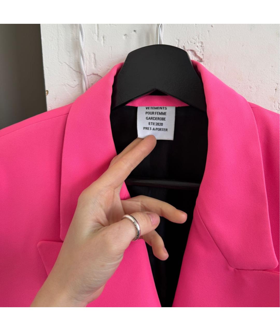 VETEMENTS Розовый полиэстеровый жакет/пиджак, фото 3