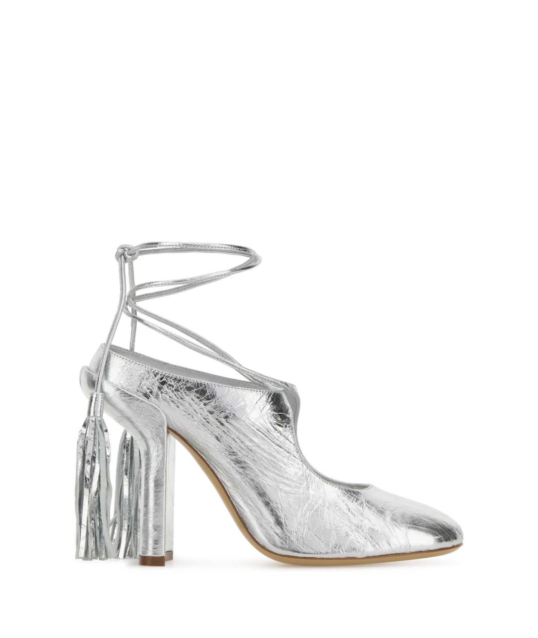DRIES VAN NOTEN Серебряные кожаные туфли, фото 1