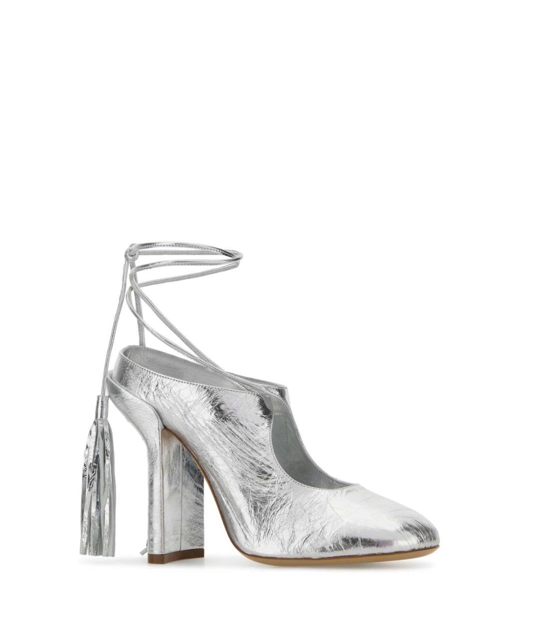 DRIES VAN NOTEN Серебряные кожаные туфли, фото 2