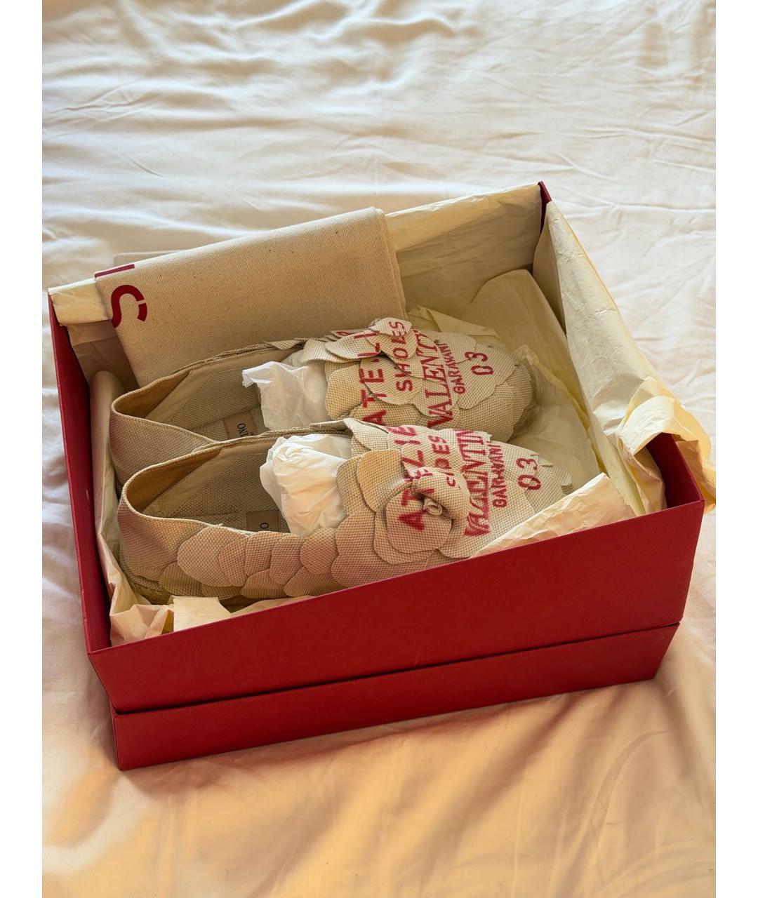 VALENTINO Бежевые текстильные эспадрильи, фото 4