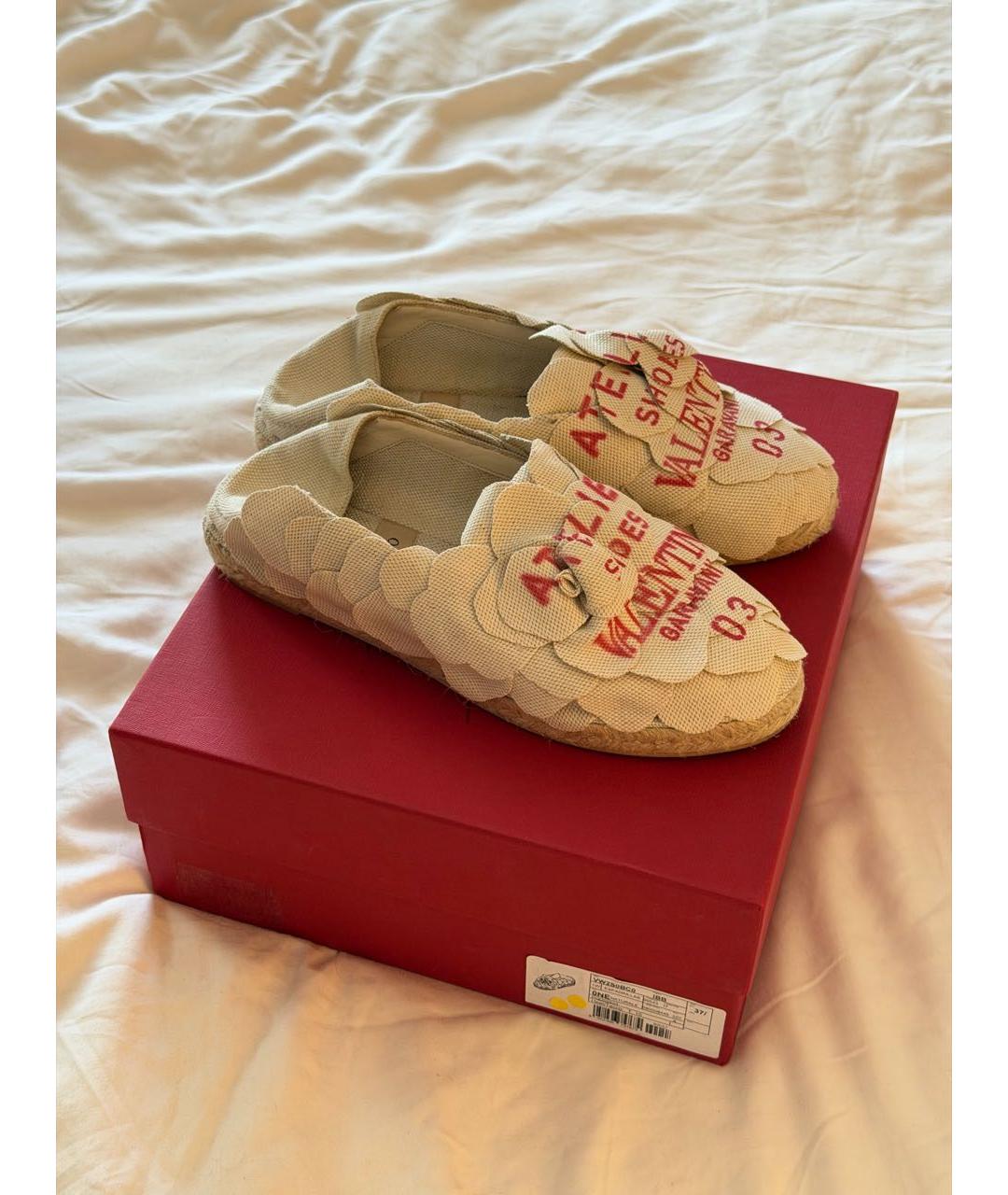 VALENTINO Бежевые текстильные эспадрильи, фото 5