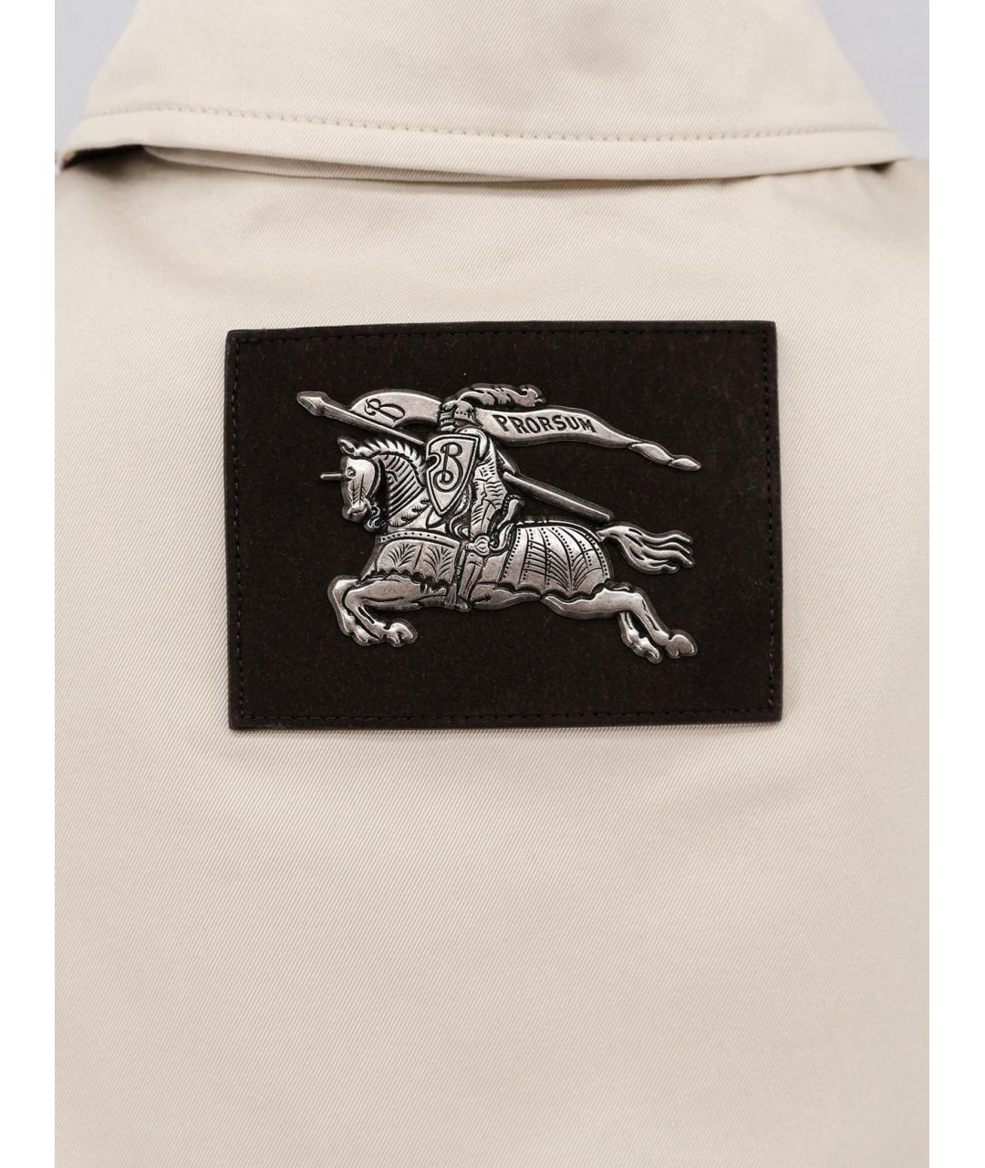 BURBERRY Бежевый хлопковый тренч/плащ, фото 3