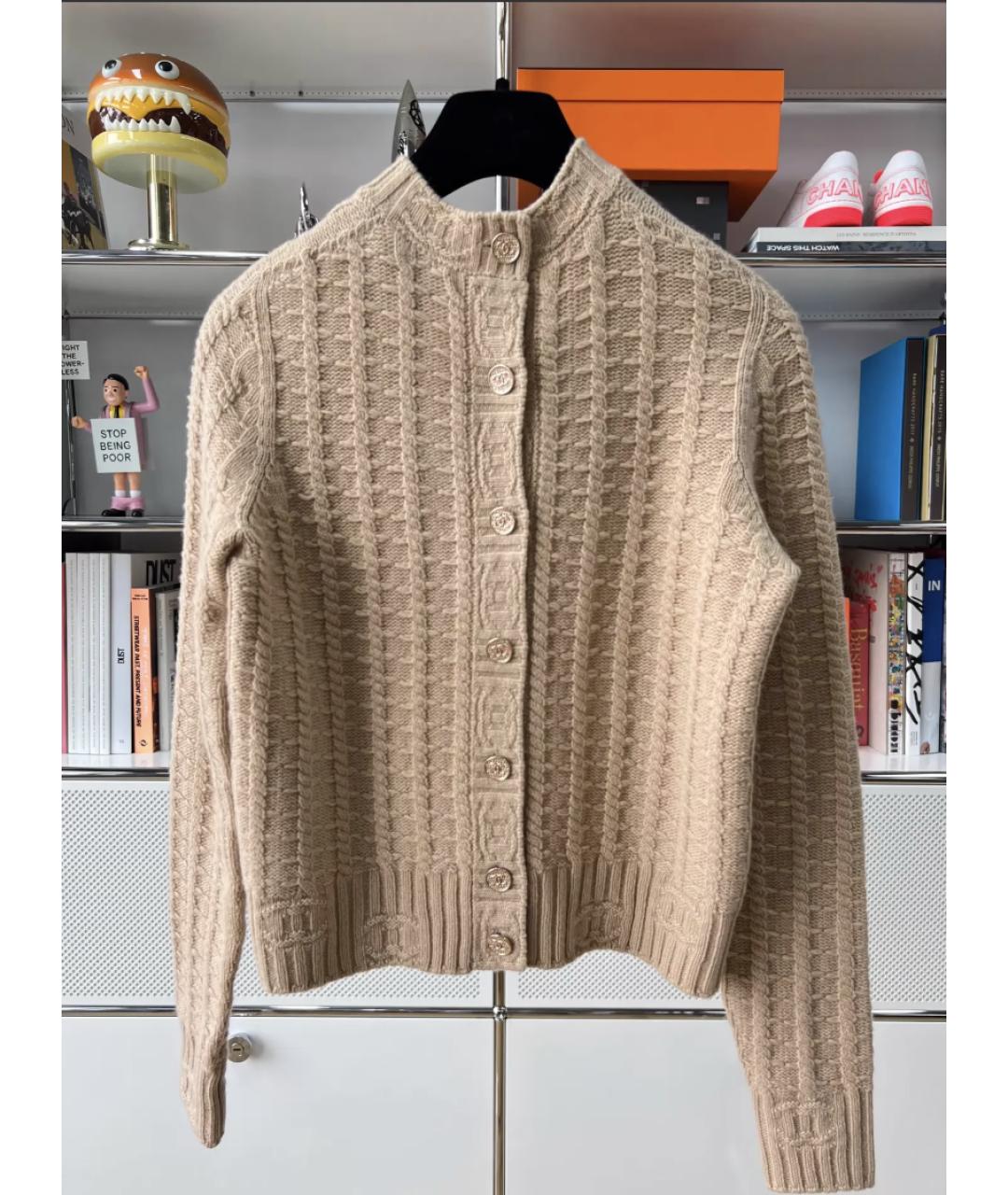 CHANEL Бежевый кашемировый джемпер / свитер, фото 4