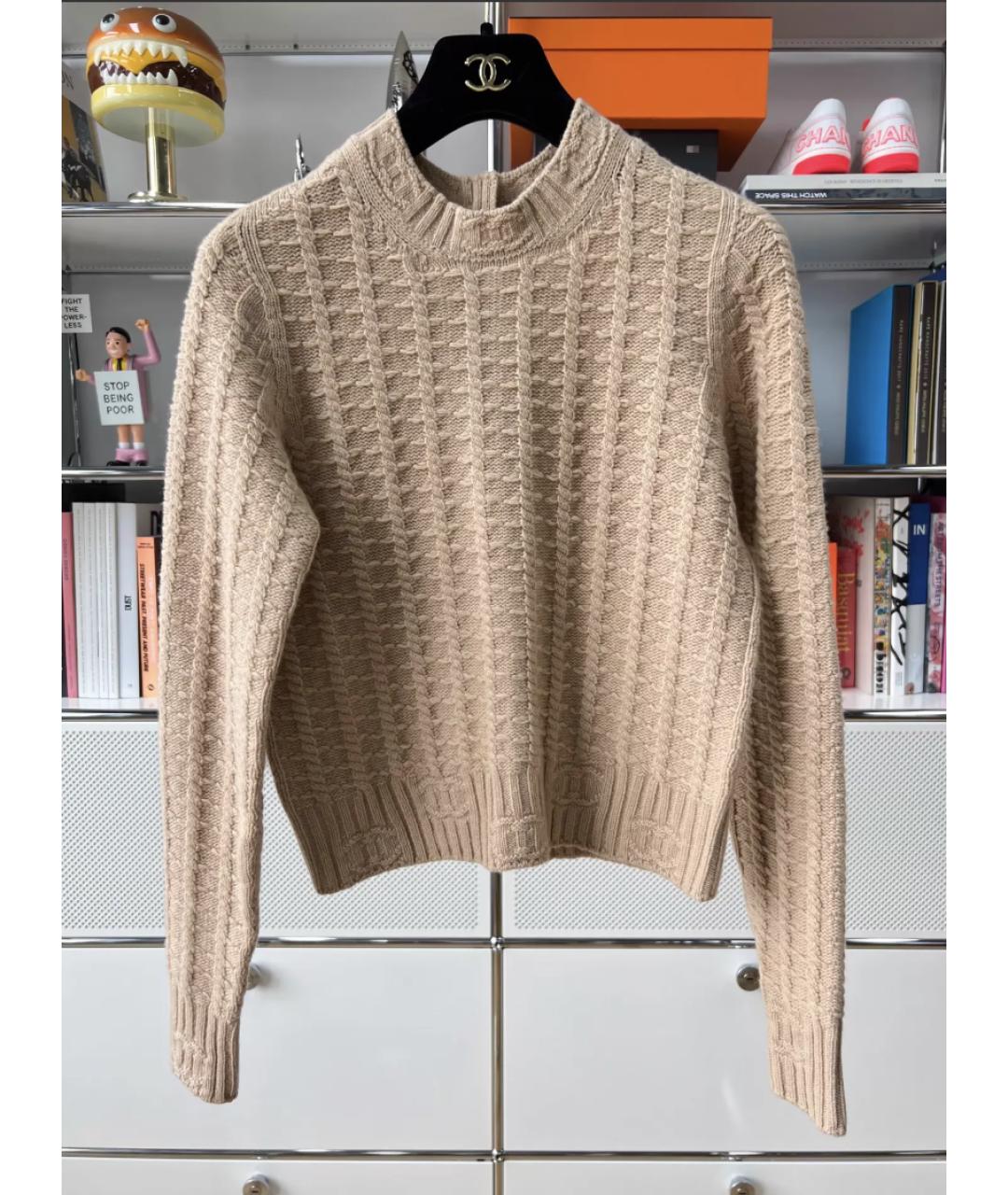 CHANEL Бежевый кашемировый джемпер / свитер, фото 5
