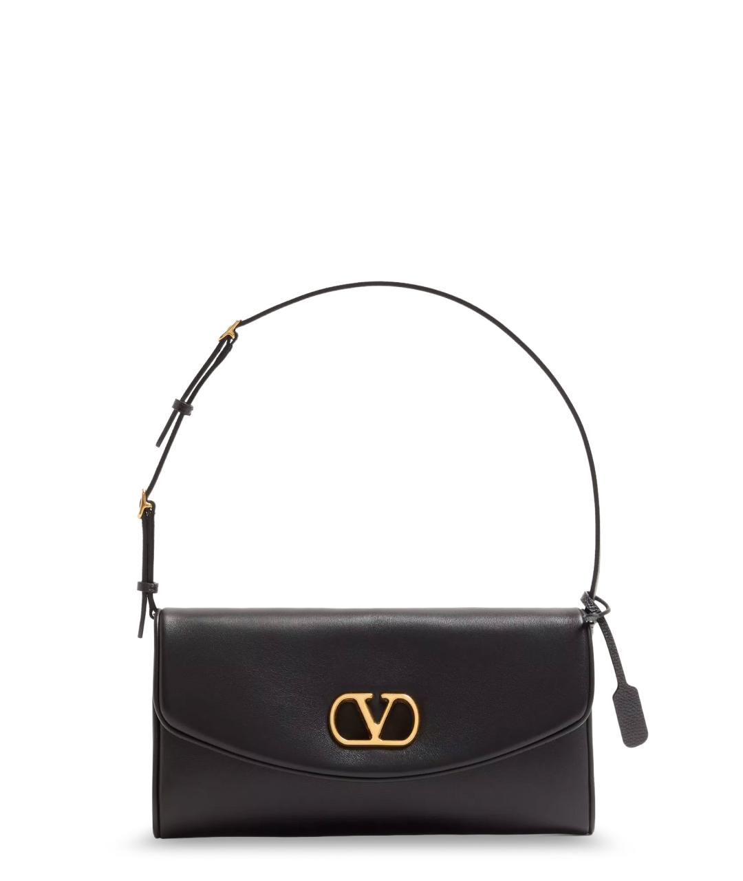 VALENTINO Черная кожаная сумка через плечо, фото 1