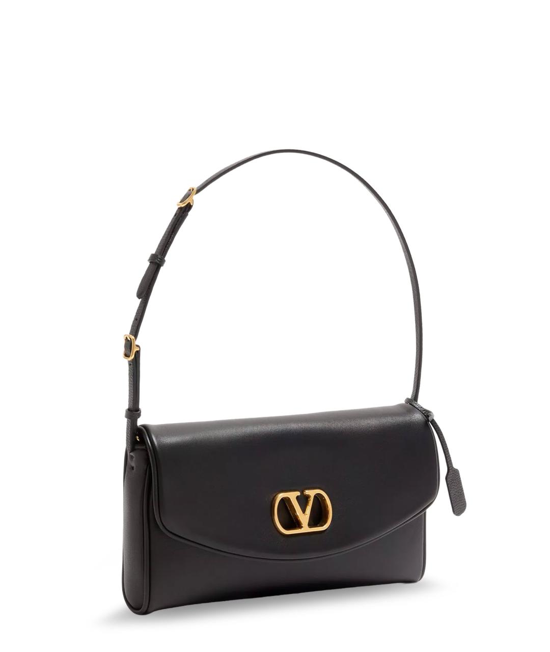 VALENTINO Черная кожаная сумка через плечо, фото 3