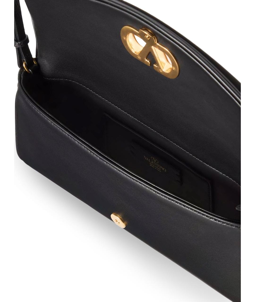 VALENTINO Черная кожаная сумка через плечо, фото 4