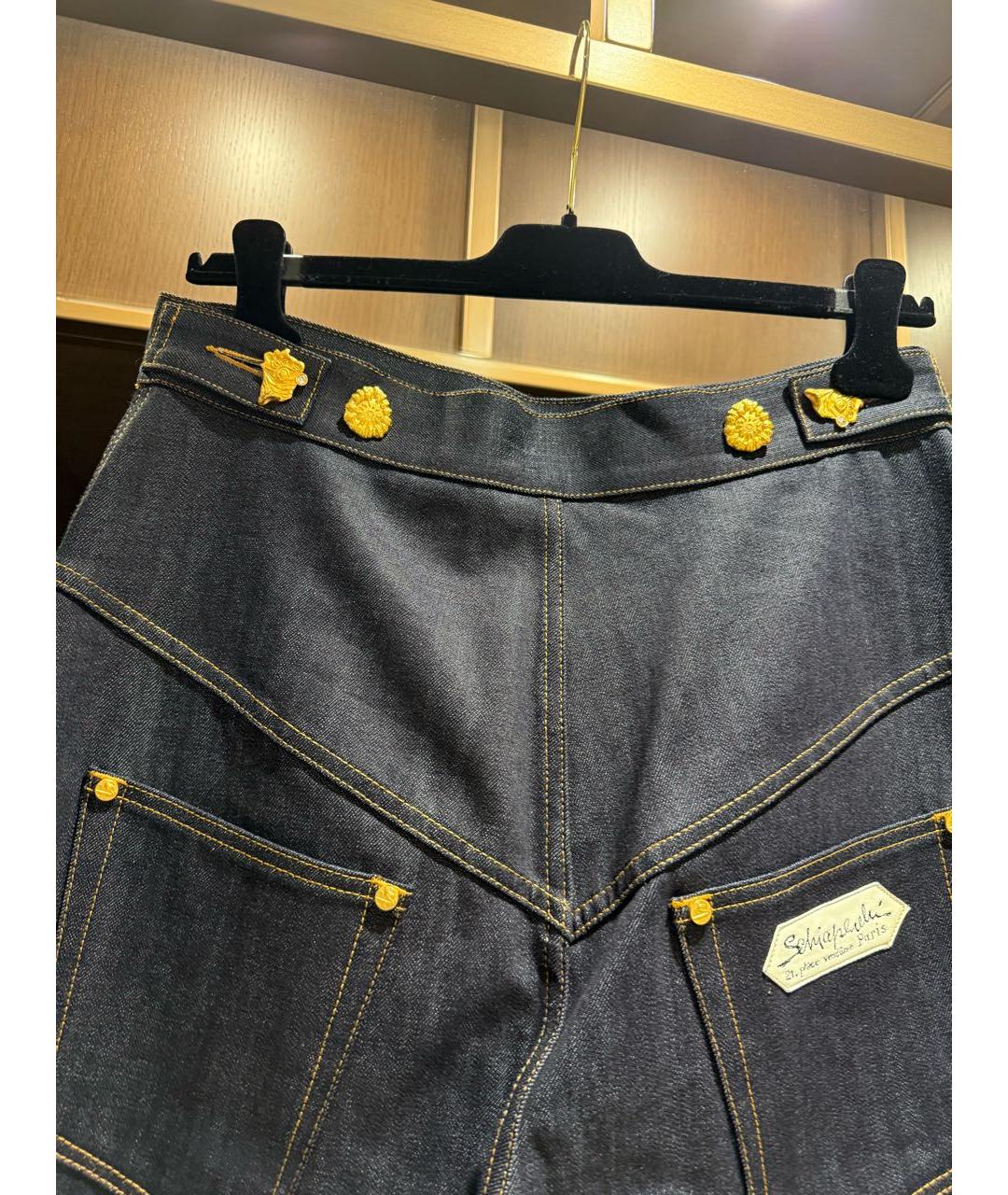 SCHIAPARELLI Темно-синие хлопковые джинсы клеш, фото 7