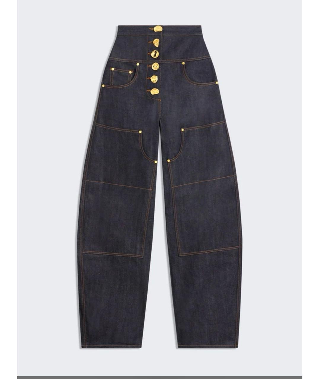 SCHIAPARELLI Темно-синие хлопковые джинсы клеш, фото 8