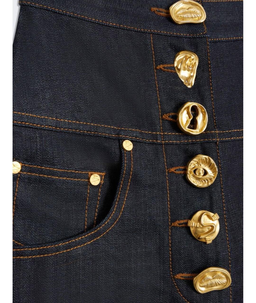 SCHIAPARELLI Темно-синие хлопковые джинсы клеш, фото 3