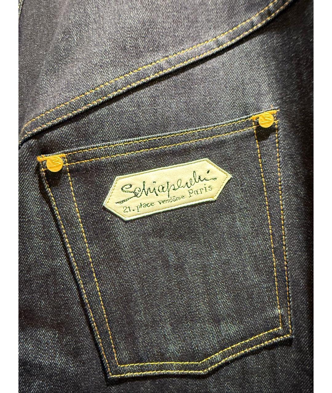 SCHIAPARELLI Темно-синие хлопковые джинсы клеш, фото 5