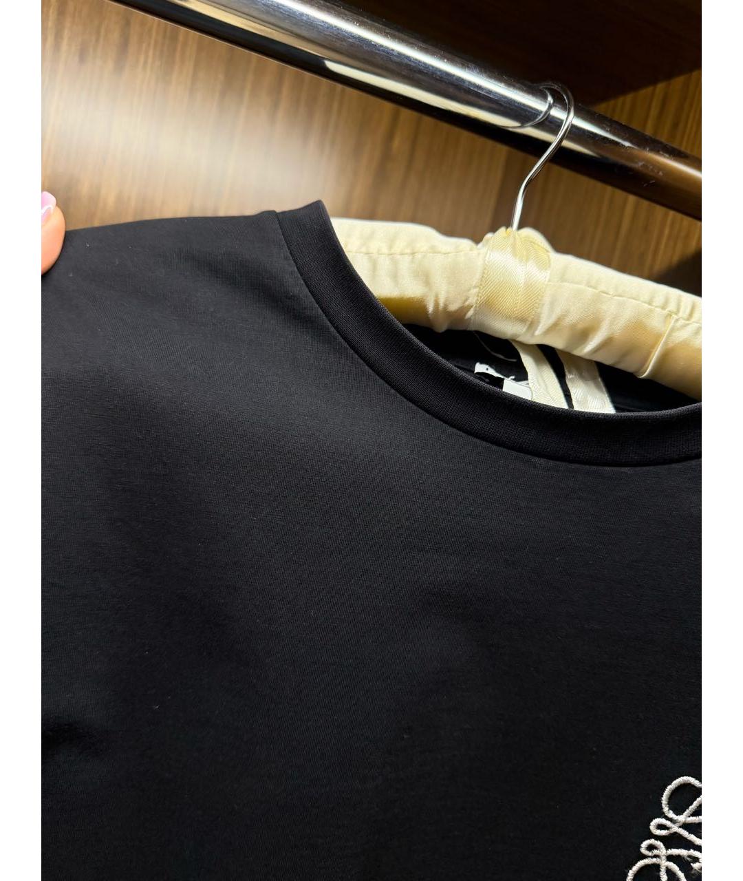 LOEWE Черная хлопковая футболка, фото 4
