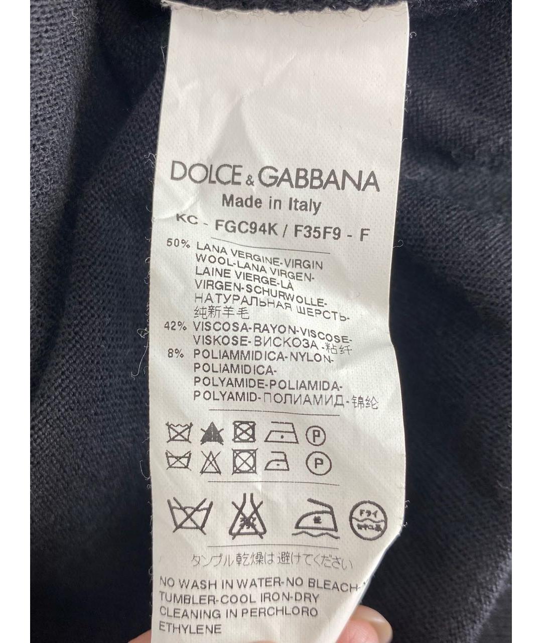 DOLCE&GABBANA Черный шерстяной кардиган, фото 7