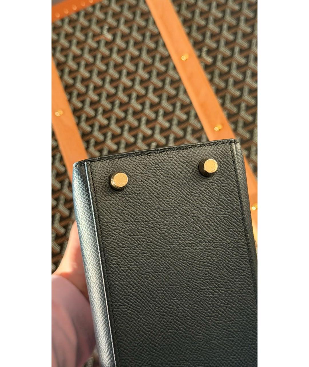 HERMES Синяя кожаная сумка с короткими ручками, фото 3