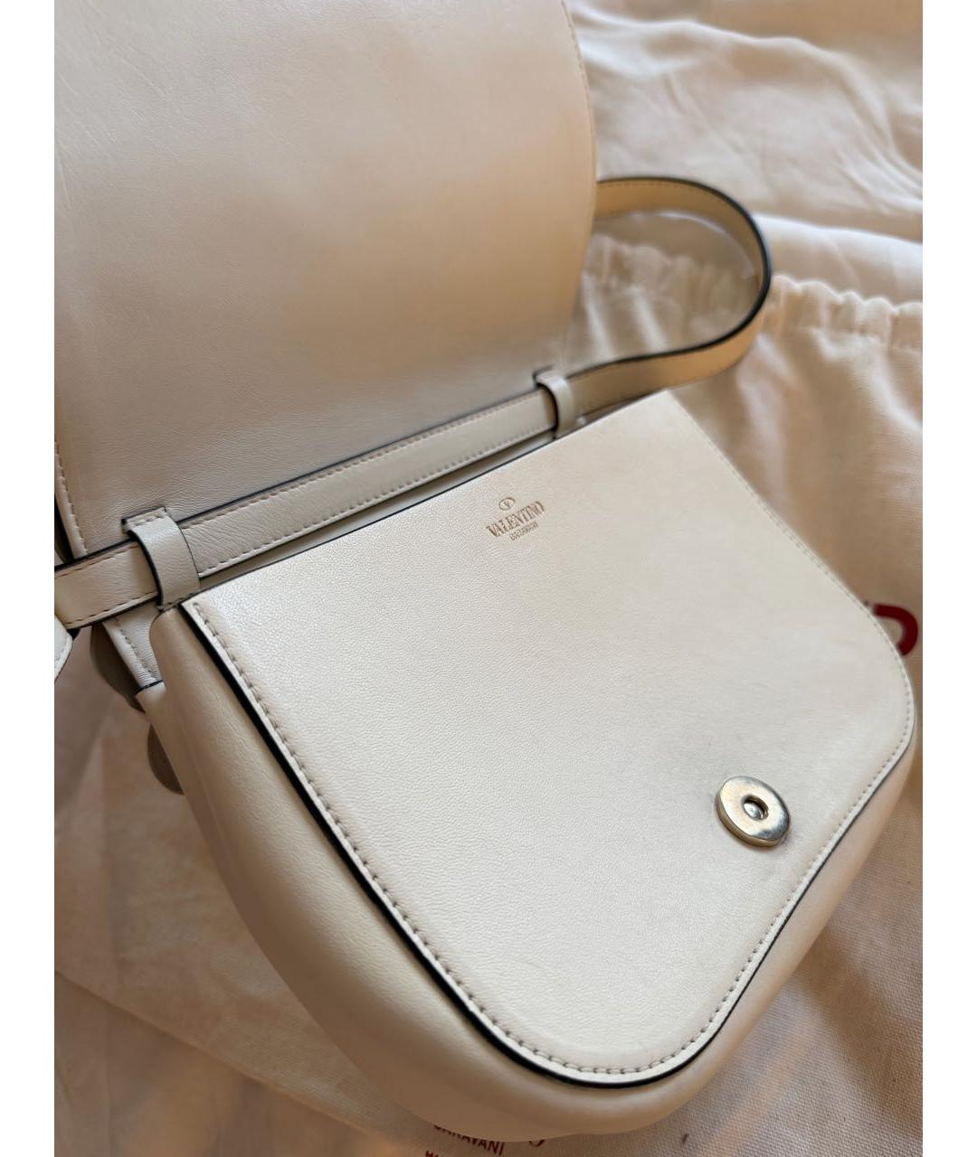 VALENTINO Белая кожаная сумка через плечо, фото 3