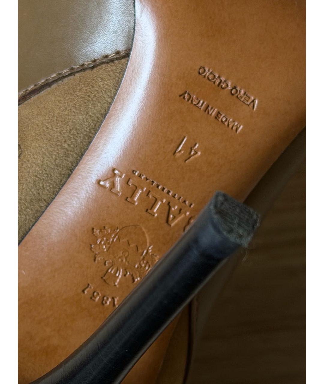 BALLY Горчичные кожаные ботильоны, фото 4