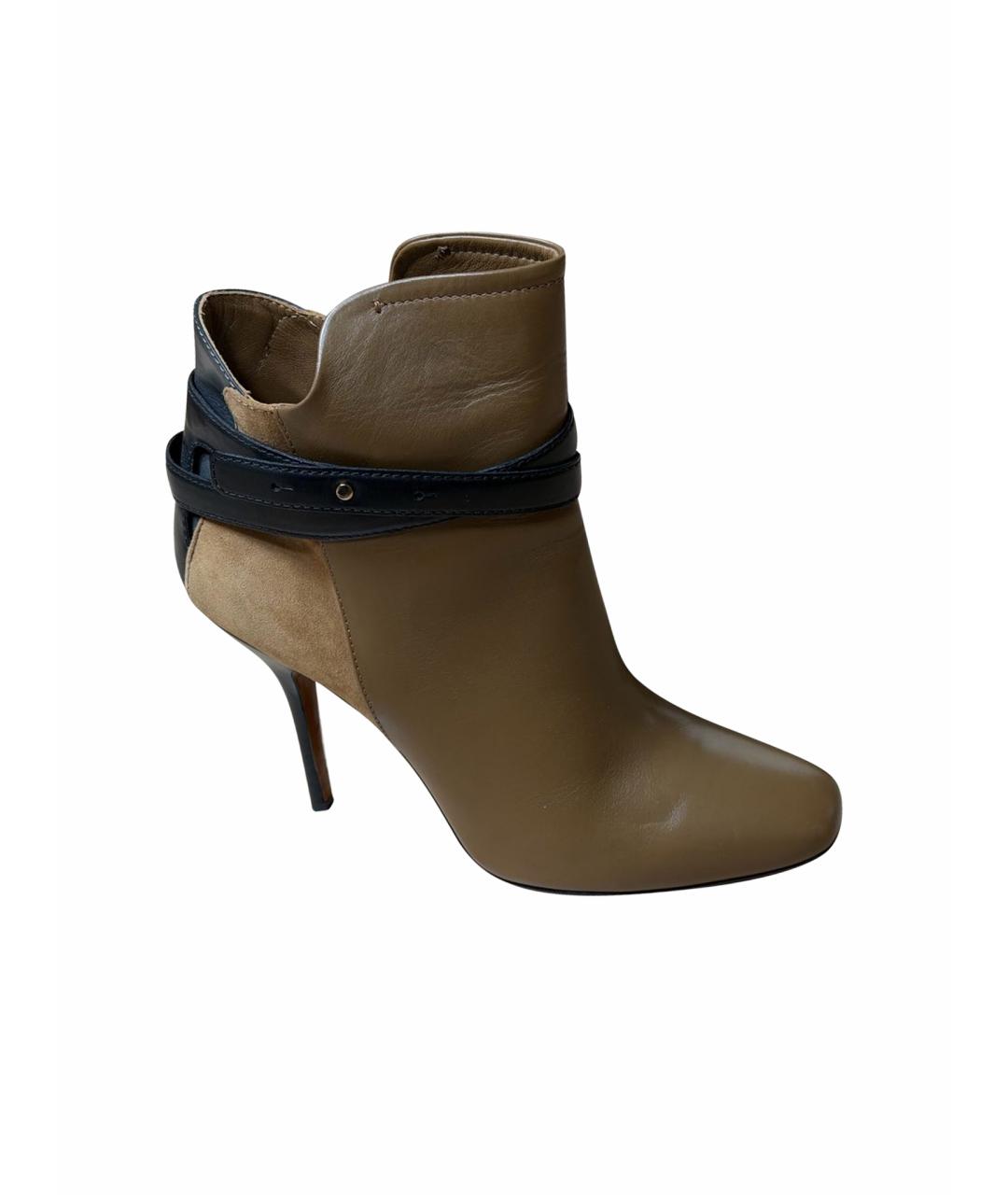 BALLY Горчичные кожаные ботильоны, фото 1