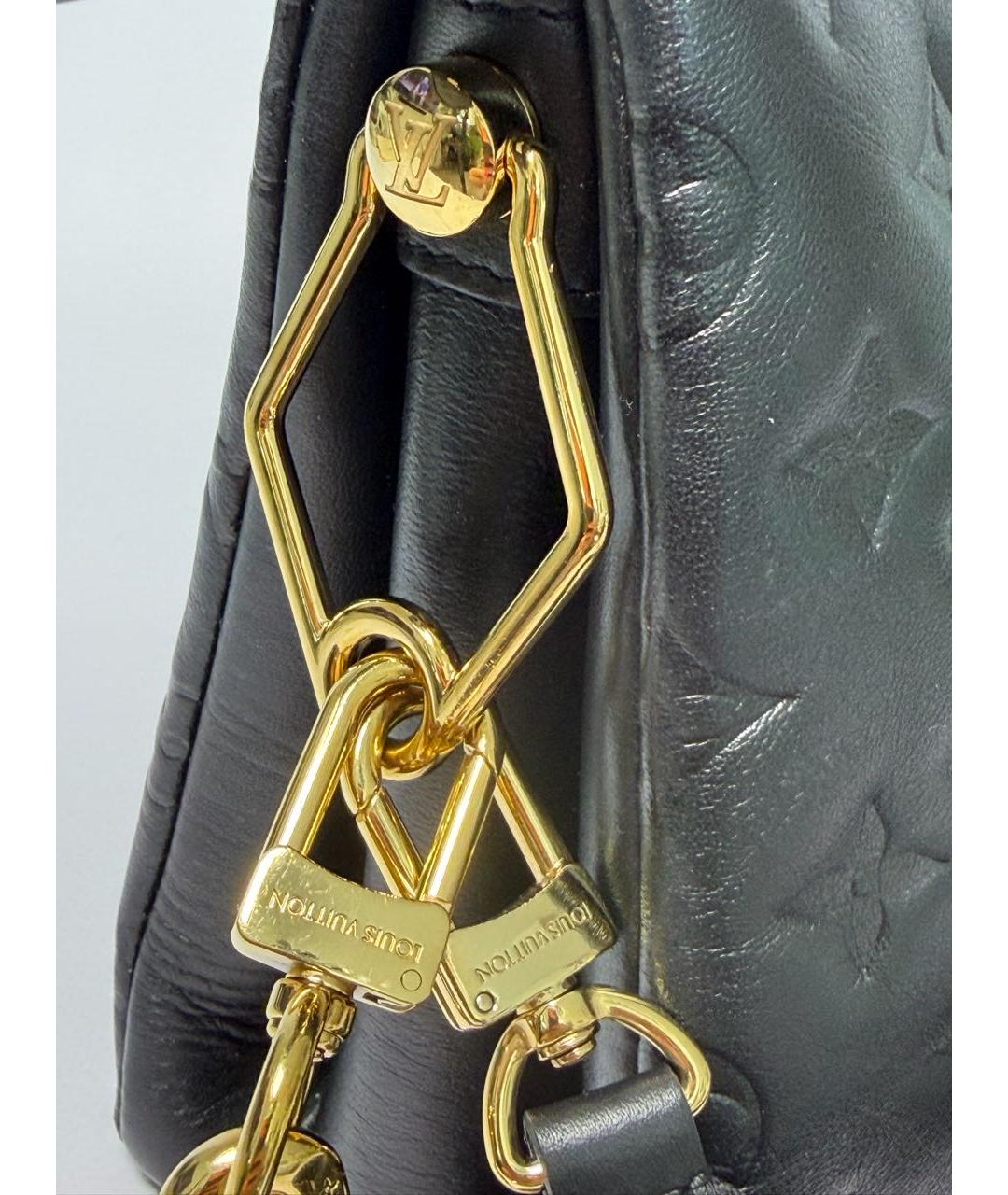 LOUIS VUITTON Черная кожаная сумка через плечо, фото 7