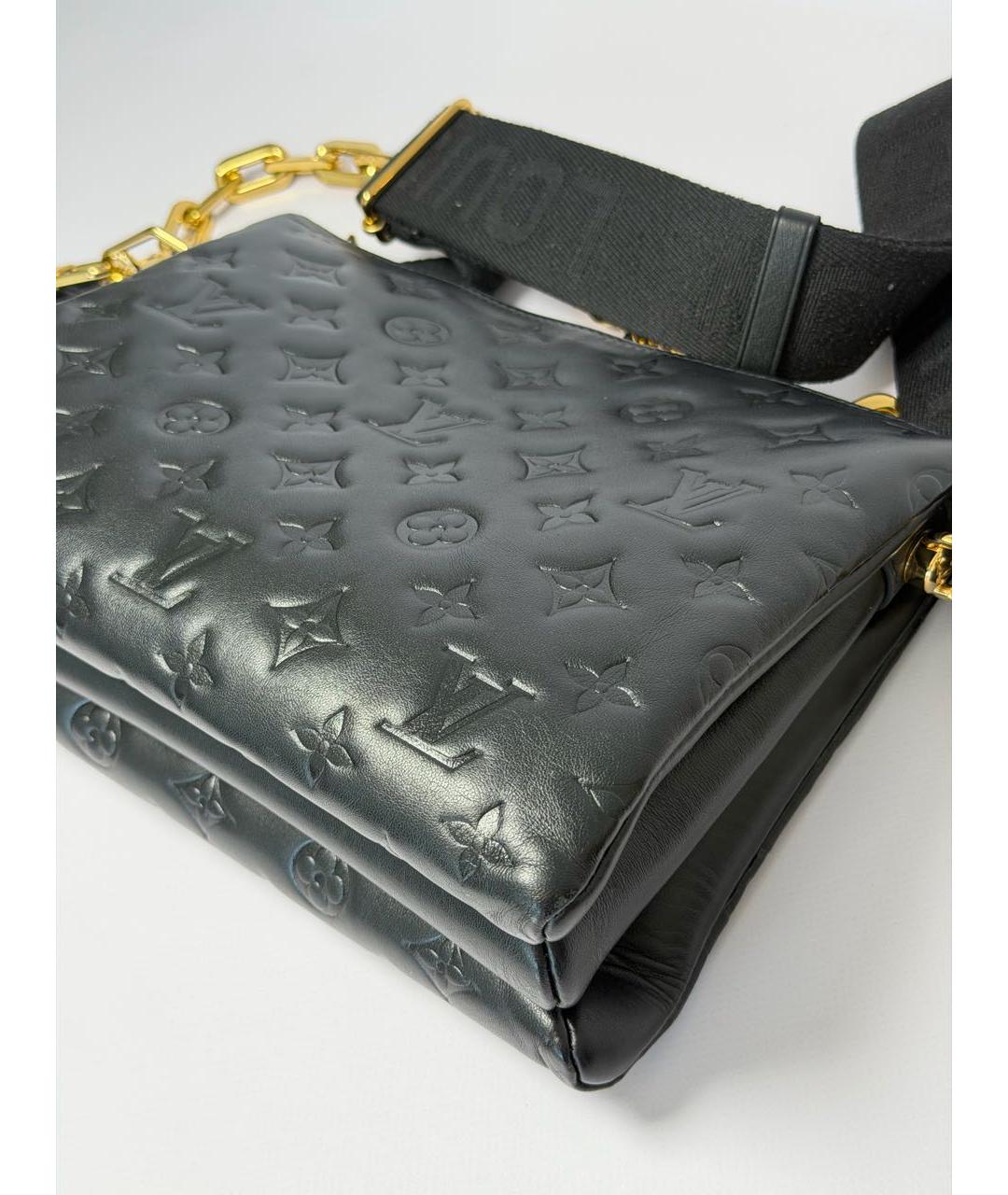 LOUIS VUITTON Черная кожаная сумка через плечо, фото 6