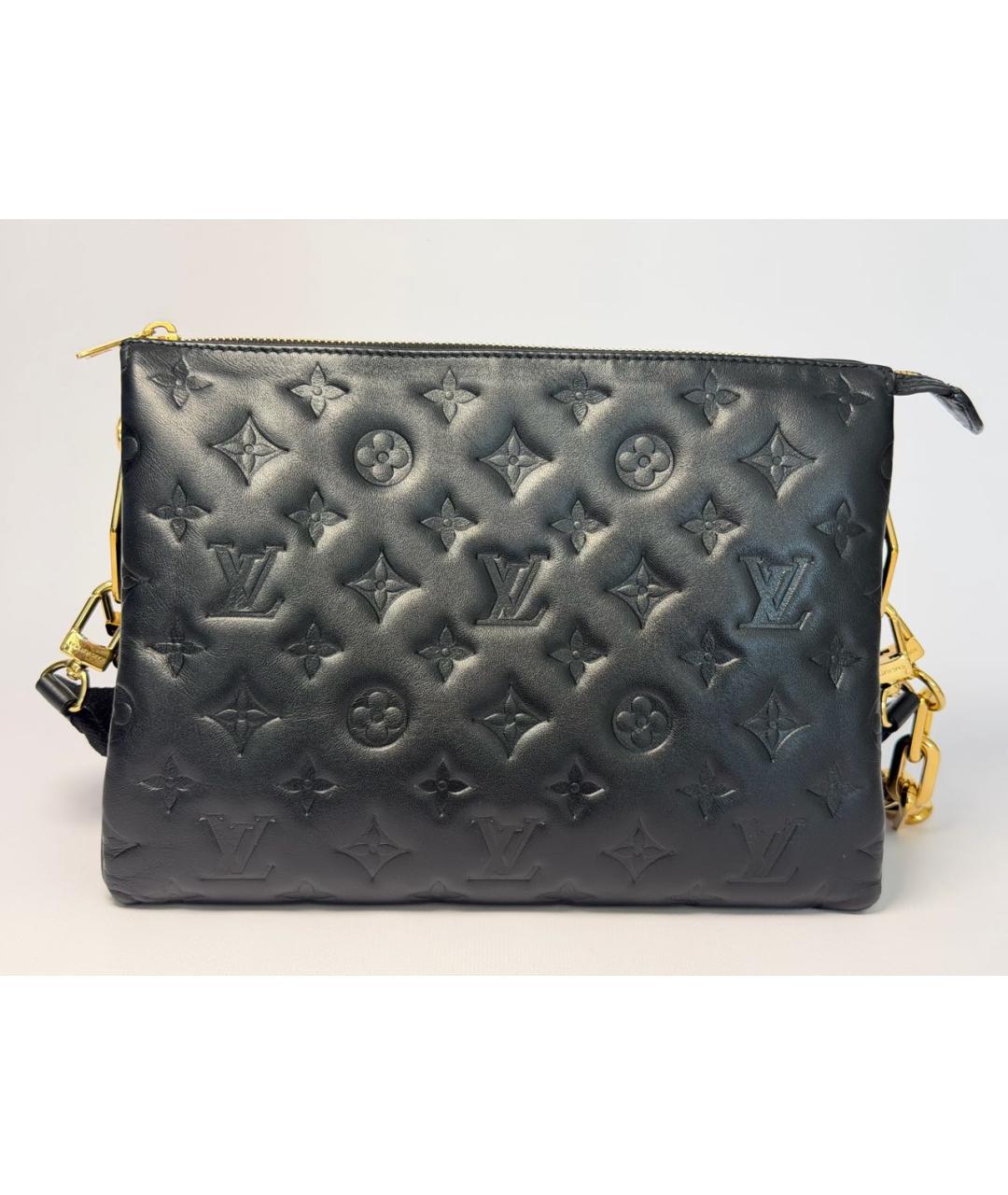 LOUIS VUITTON Черная кожаная сумка через плечо, фото 3