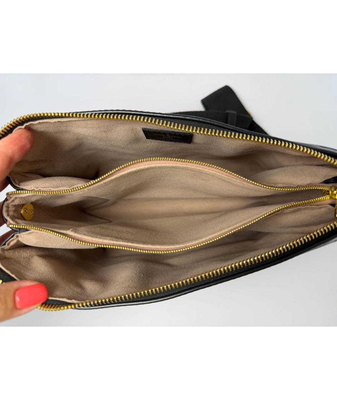 LOUIS VUITTON Черная кожаная сумка через плечо, фото 4