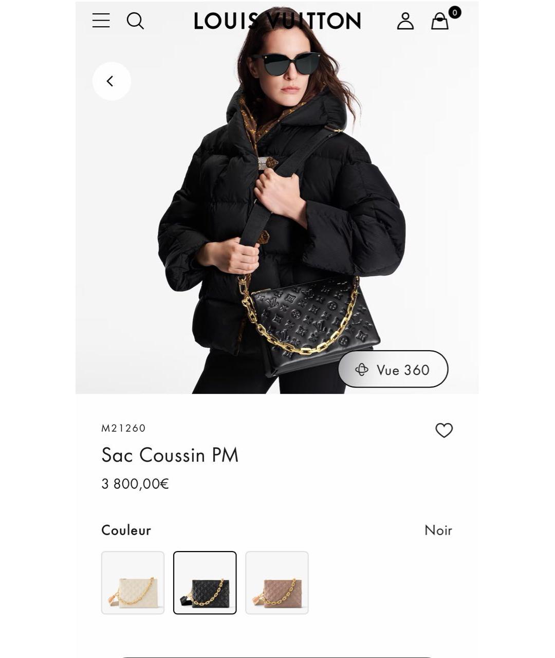 LOUIS VUITTON Черная кожаная сумка через плечо, фото 8