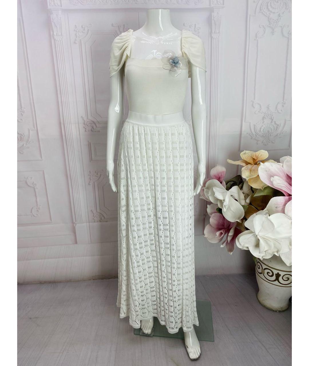 PINKO Белая хлопковая юбка макси, фото 5