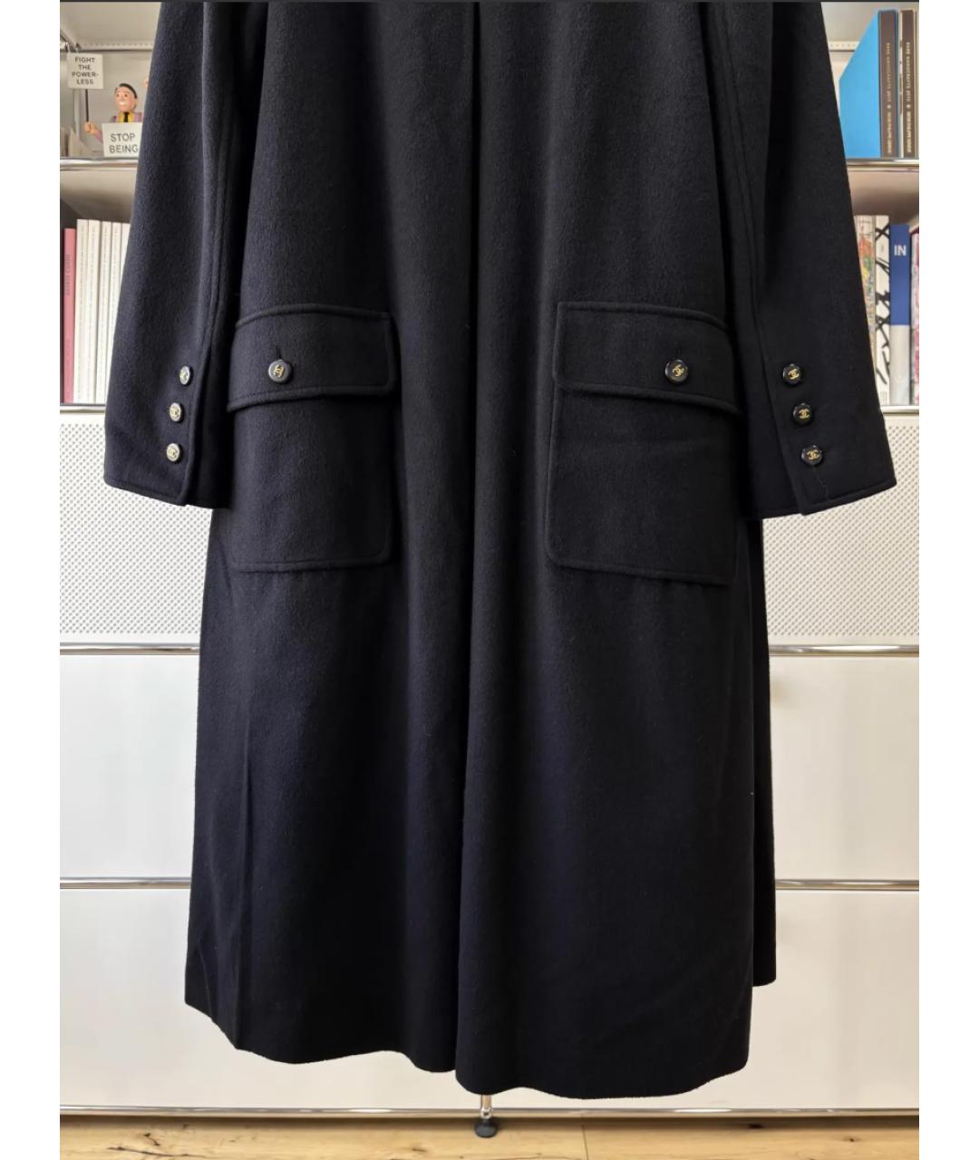 CHANEL Черное кашемировое пальто, фото 5