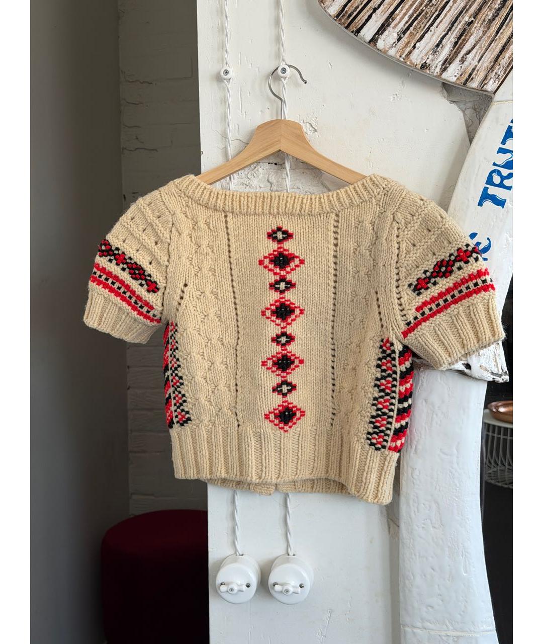 COMME DES GARÇONS Бежевый шерстяной джемпер / свитер, фото 2