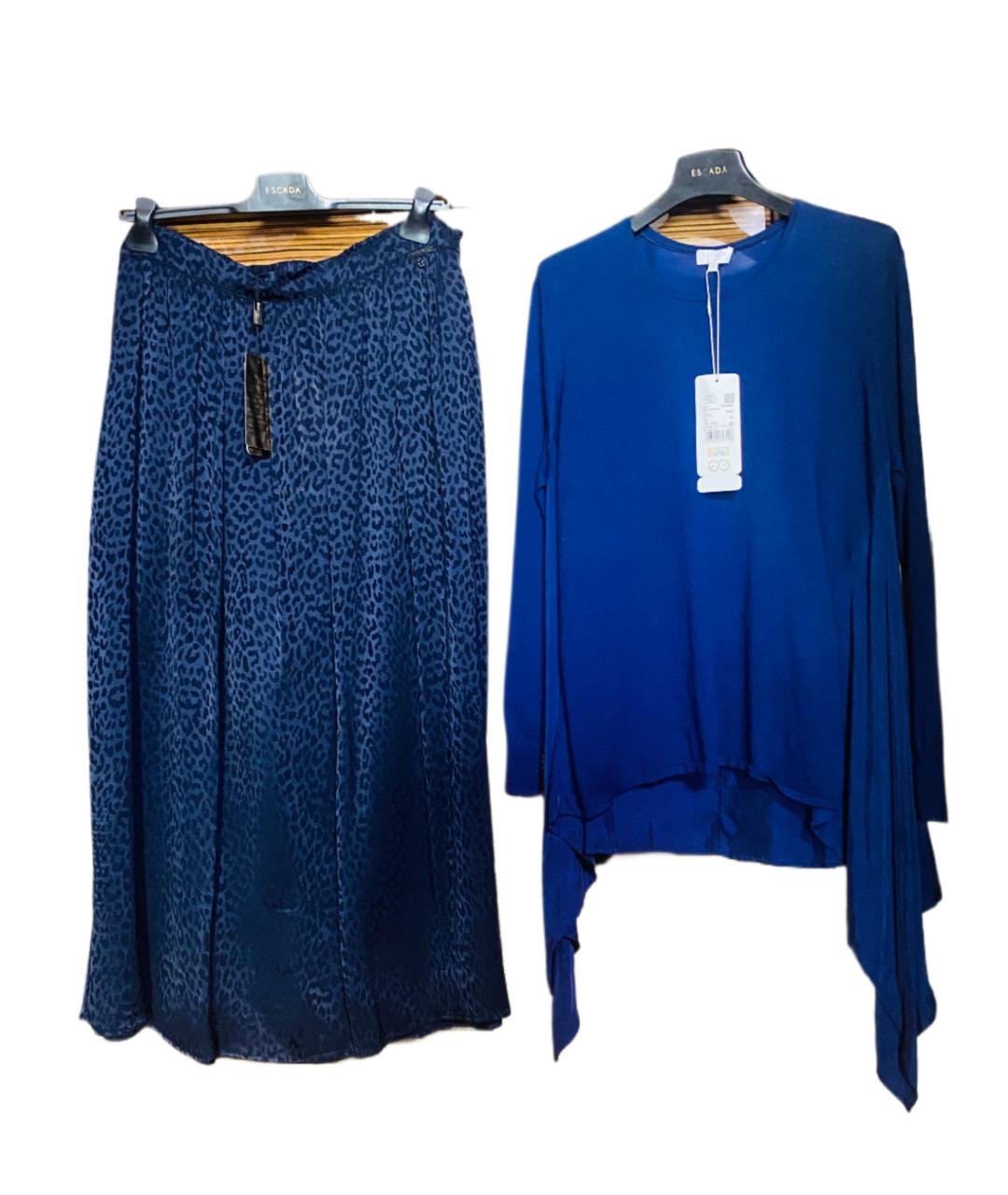 ESCADA Синий шерстяной костюм с юбками, фото 9