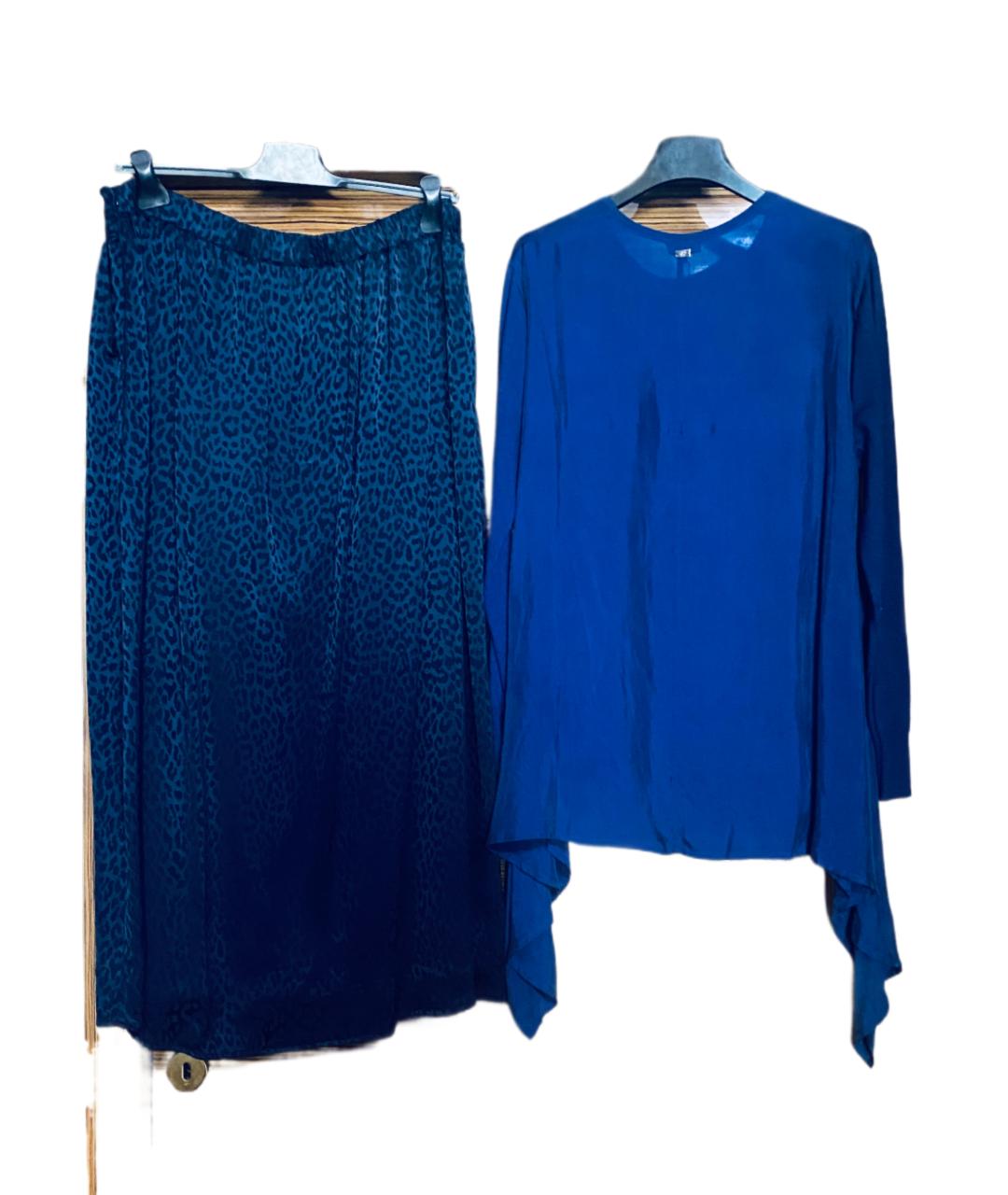 ESCADA Синий шерстяной костюм с юбками, фото 2