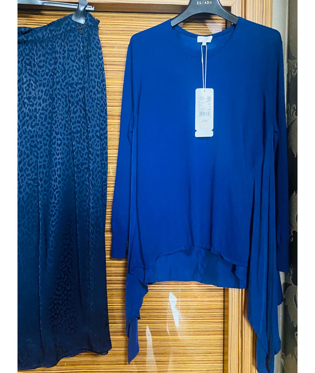 ESCADA Синий шерстяной костюм с юбками, фото 7