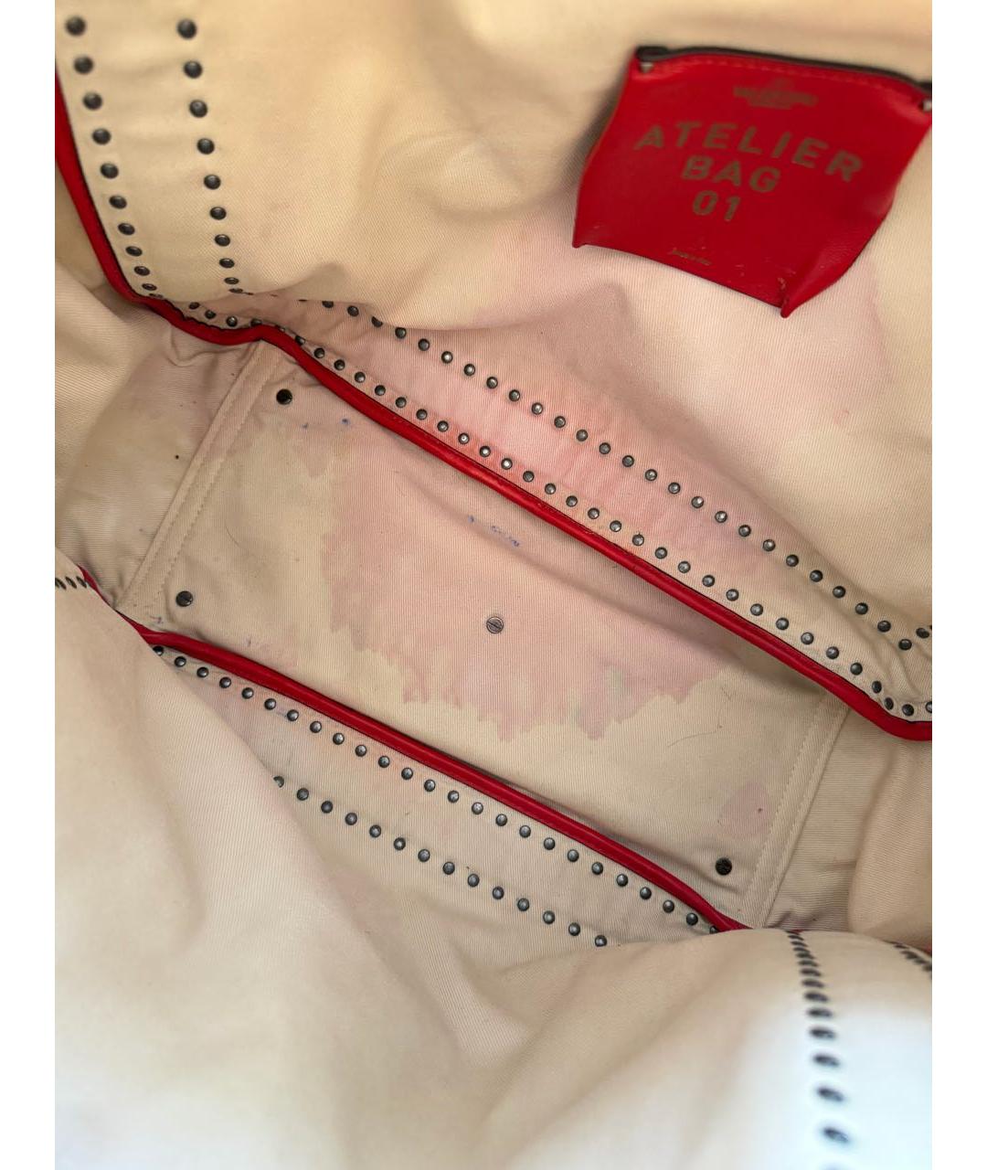 VALENTINO Бежевая тканевая сумка тоут, фото 4