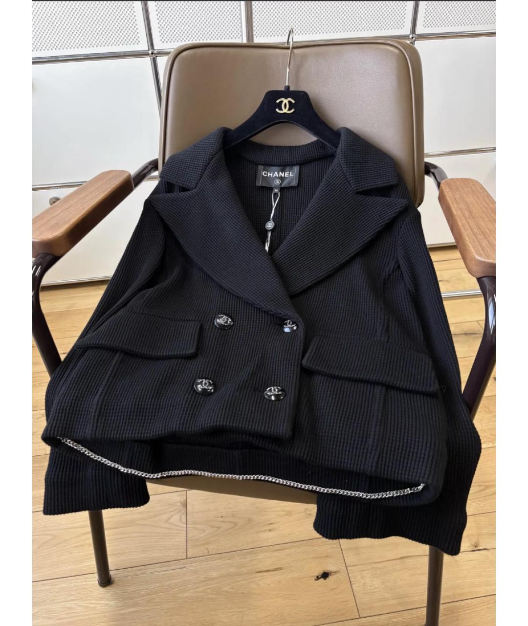 CHANEL Черная хлопковая куртка, фото 4