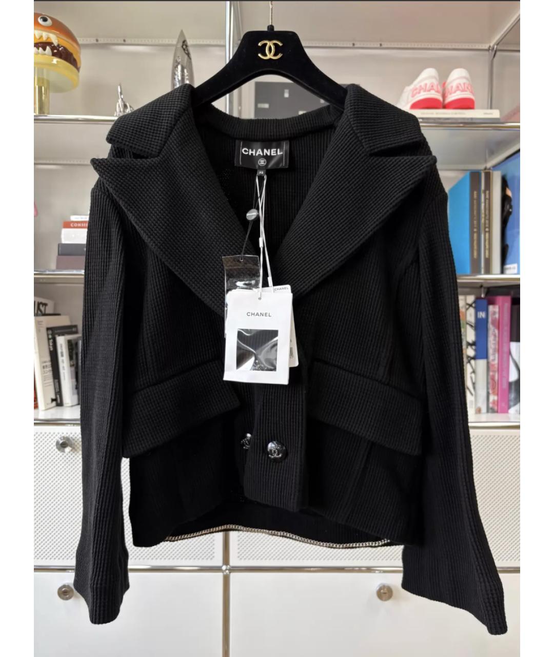 CHANEL Черная хлопковая куртка, фото 8