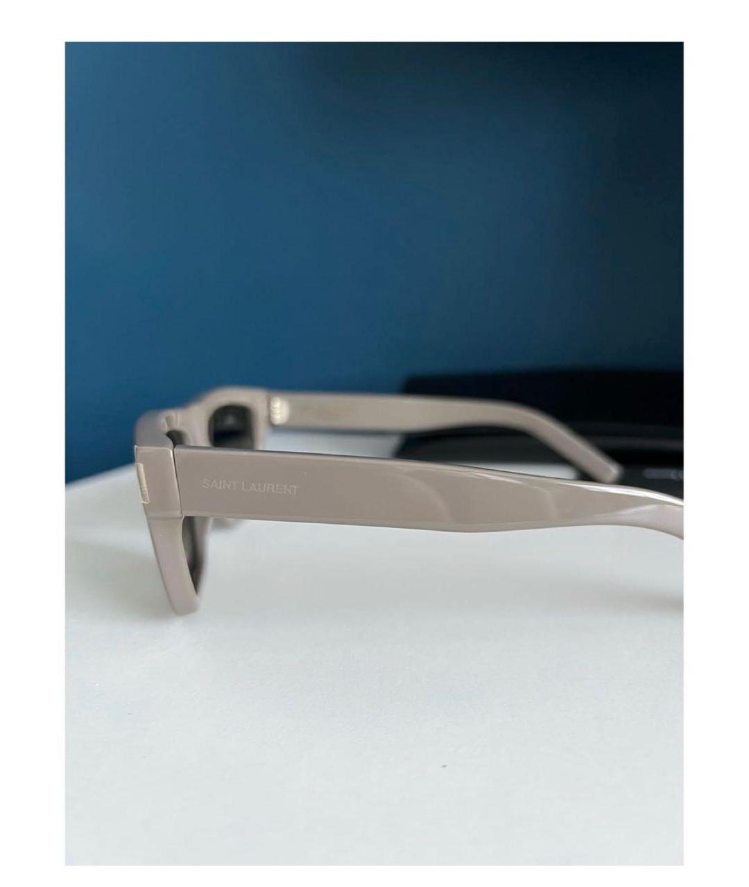 SAINT LAURENT Серые пластиковые солнцезащитные очки, фото 3