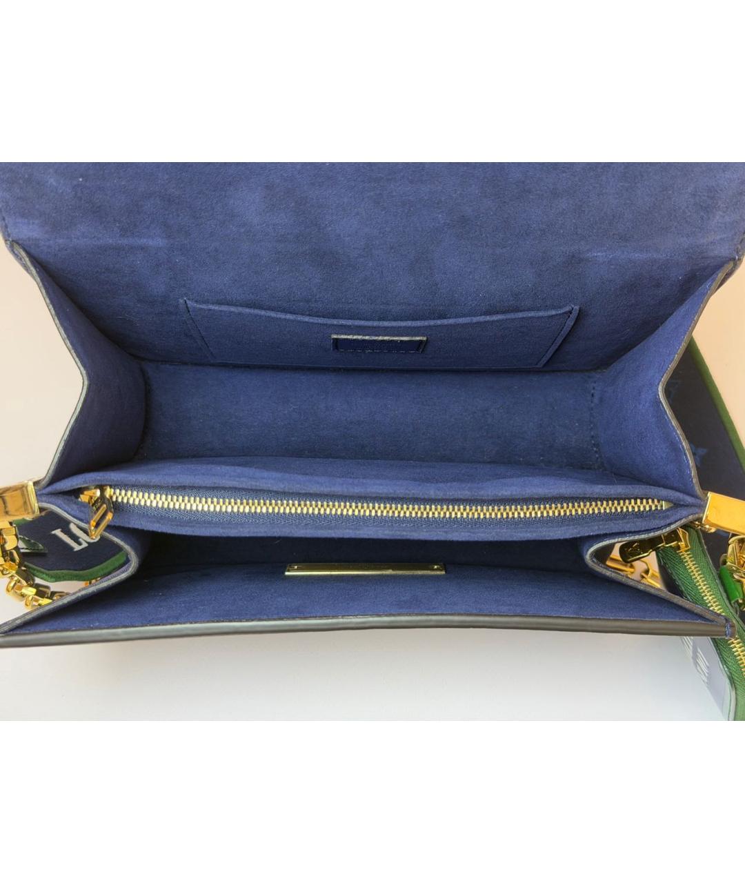 LOUIS VUITTON Синяя кожаная сумка через плечо, фото 4